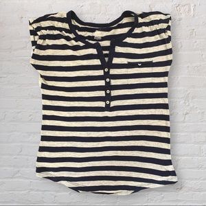 NEW Striped gray and navy blue top